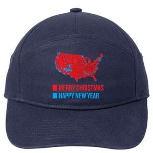 Accurate Election Map Merry Christmas Happy New Year Trump Gift 7-Panel Snapback Hat