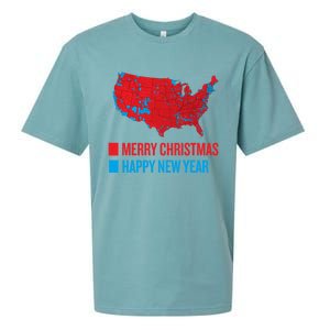 Accurate Election Map Merry Christmas Happy New Year Trump Gift Sueded Cloud Jersey T-Shirt