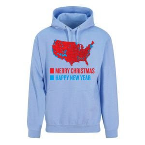 Accurate Election Map Merry Christmas Happy New Year Trump Gift Unisex Surf Hoodie