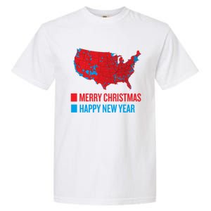 Accurate Election Map Merry Christmas Happy New Year Trump Gift Garment-Dyed Heavyweight T-Shirt