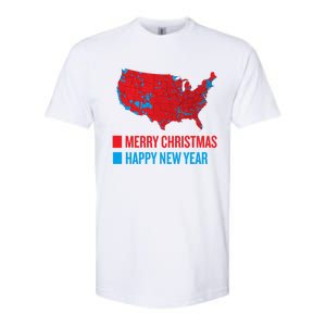 Accurate Election Map Merry Christmas Happy New Year Trump Gift Softstyle CVC T-Shirt