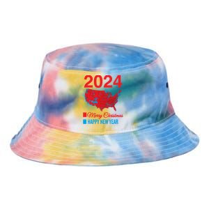 Accurate Election Map Merry Christmas Happy New Year Trump Gift Tie Dye Newport Bucket Hat