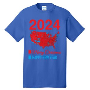 Accurate Election Map Merry Christmas Happy New Year Trump Gift Tall T-Shirt