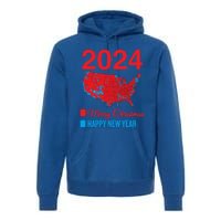 Accurate Election Map Merry Christmas Happy New Year Trump Gift Premium Hoodie