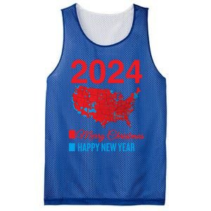 Accurate Election Map Merry Christmas Happy New Year Trump Gift Mesh Reversible Basketball Jersey Tank