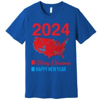 Accurate Election Map Merry Christmas Happy New Year Trump Gift Premium T-Shirt