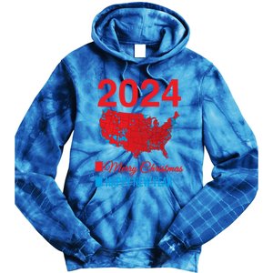 Accurate Election Map Merry Christmas Happy New Year Trump Gift Tie Dye Hoodie