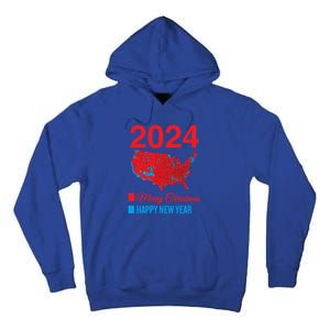 Accurate Election Map Merry Christmas Happy New Year Trump Gift Tall Hoodie