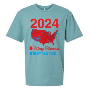 Accurate Election Map Merry Christmas Happy New Year Trump Gift Sueded Cloud Jersey T-Shirt