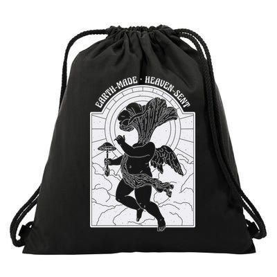 Angel Earth Made Mushroom Drawstring Bag