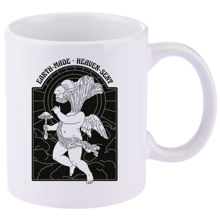 Angel Earth Made Mushroom 11oz C Handle Ceramic Mug