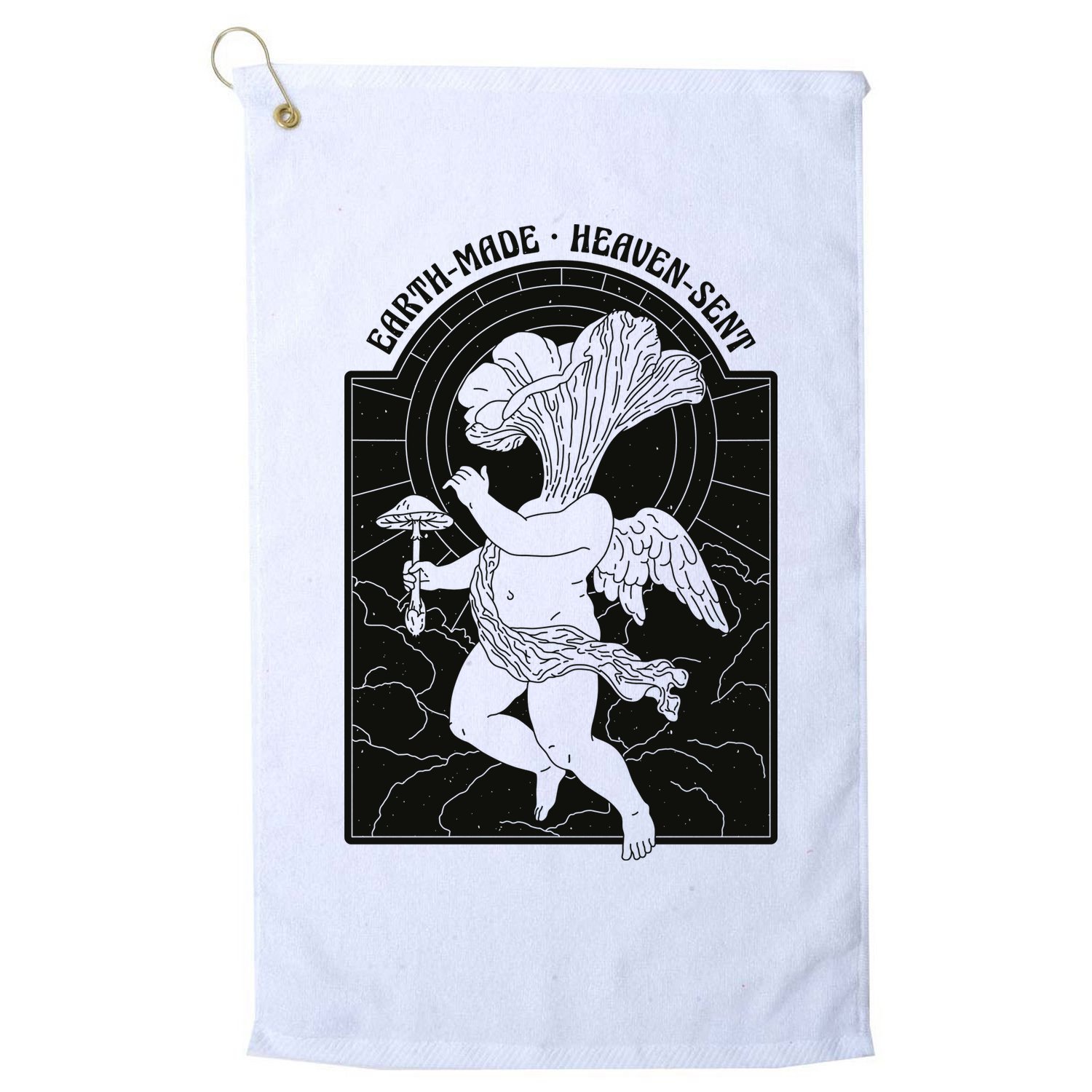 Angel Earth Made Mushroom Golf Towel