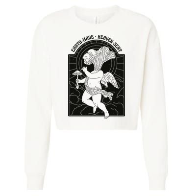 Angel Earth Made Mushroom Cropped Pullover Crew