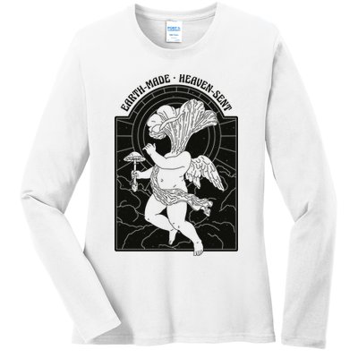 Angel Earth Made Mushroom Ladies Long Sleeve Shirt