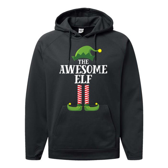 Awesome Elf Matching Family Group Christmas Party Performance Fleece Hoodie