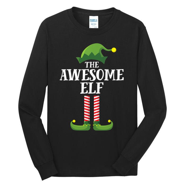 Awesome Elf Matching Family Group Christmas Party Tall Long Sleeve T-Shirt