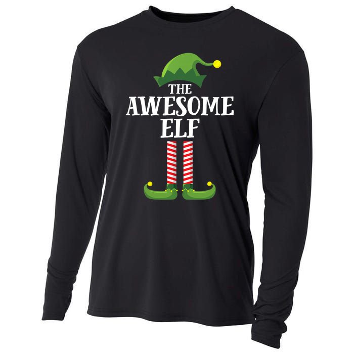 Awesome Elf Matching Family Group Christmas Party Cooling Performance Long Sleeve Crew