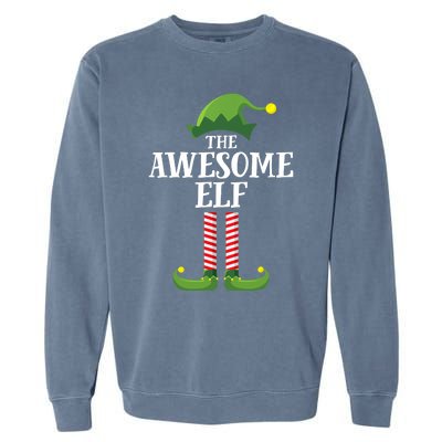 Awesome Elf Matching Family Group Christmas Party Garment-Dyed Sweatshirt