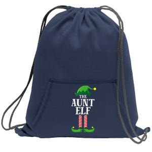 Aunt Elf Matching Family Group Christmas Party Sweatshirt Cinch Pack Bag