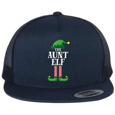 Aunt Elf Matching Family Group Christmas Party Flat Bill Trucker Hat