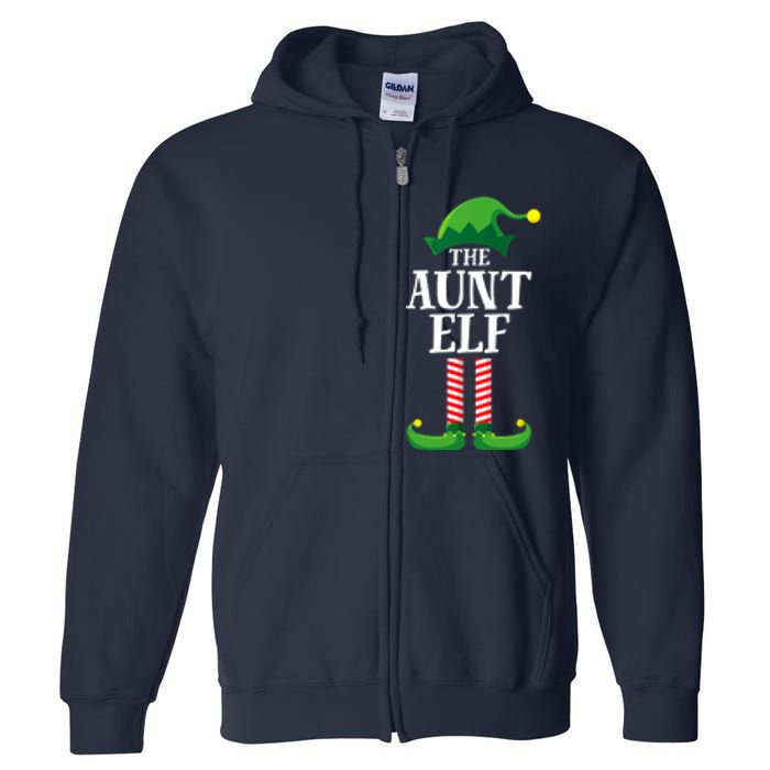 Aunt Elf Matching Family Group Christmas Party Full Zip Hoodie