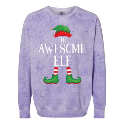 Awesome Elf Matching Group Xmas Funny Family Christmas Colorblast Crewneck Sweatshirt