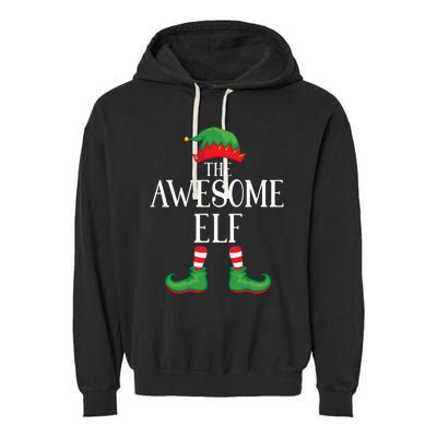 Awesome Elf Matching Group Xmas Funny Family Christmas Garment-Dyed Fleece Hoodie