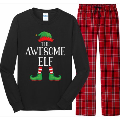 Awesome Elf Matching Group Xmas Funny Family Christmas Long Sleeve Pajama Set