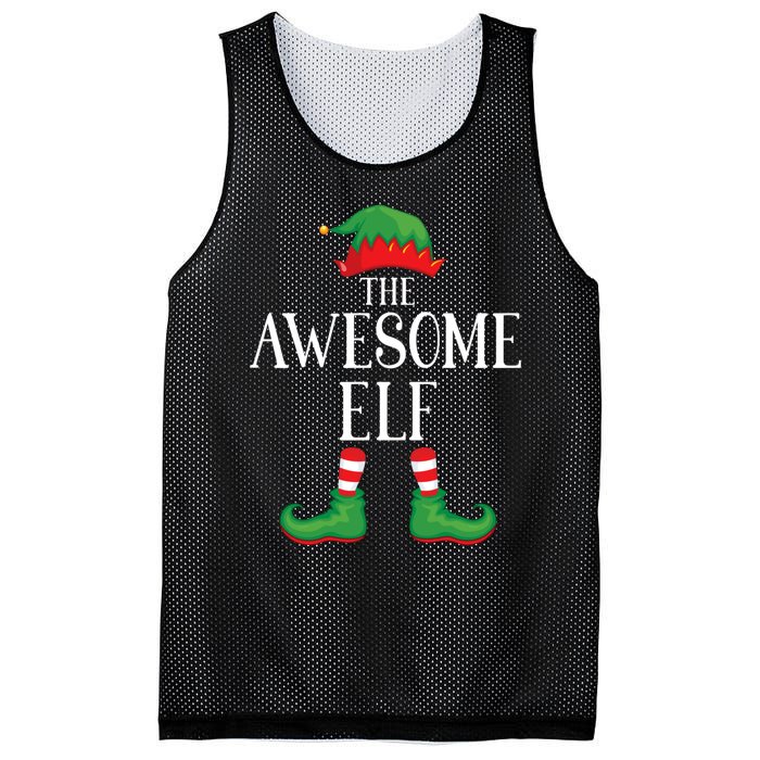 Awesome Elf Matching Group Xmas Funny Family Christmas Mesh Reversible Basketball Jersey Tank