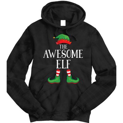 Awesome Elf Matching Group Xmas Funny Family Christmas Tie Dye Hoodie