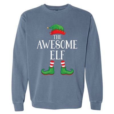 Awesome Elf Matching Group Xmas Funny Family Christmas Garment-Dyed Sweatshirt