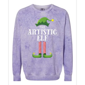 Artistic Elf Matching Family Group Christmas Party Art Elf Colorblast Crewneck Sweatshirt