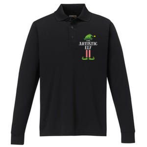 Artistic Elf Matching Family Group Christmas Party Art Elf Performance Long Sleeve Polo