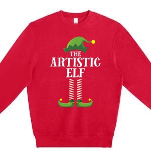 Artistic Elf Matching Family Group Christmas Party Art Elf Premium Crewneck Sweatshirt