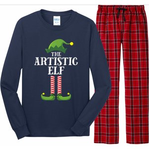 Artistic Elf Matching Family Group Christmas Party Art Elf Long Sleeve Pajama Set