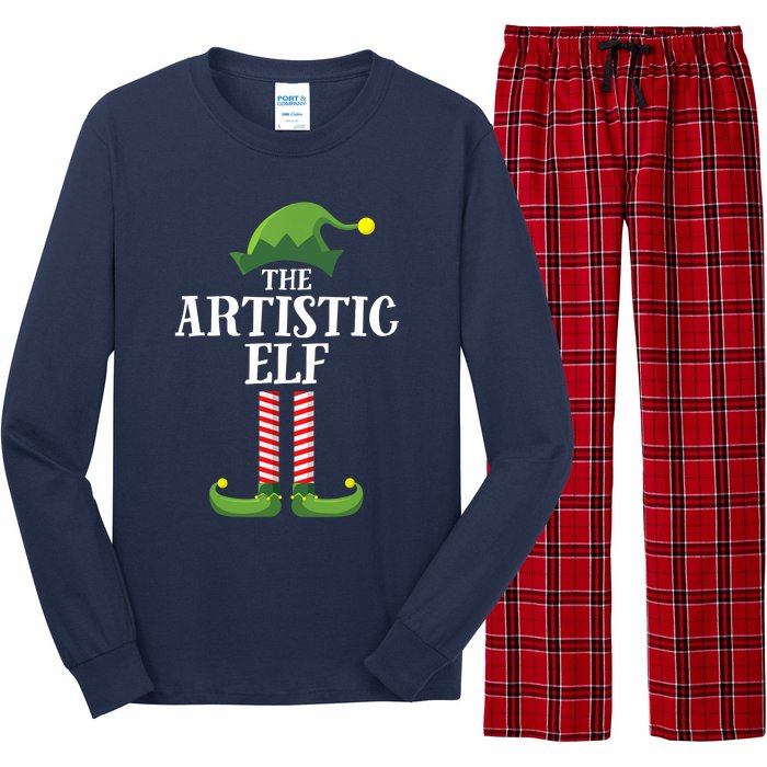 Artistic Elf Matching Family Group Christmas Party Art Elf Long Sleeve Pajama Set