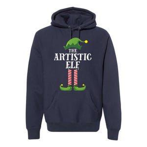 Artistic Elf Matching Family Group Christmas Party Art Elf Premium Hoodie