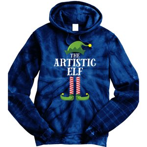 Artistic Elf Matching Family Group Christmas Party Art Elf Tie Dye Hoodie