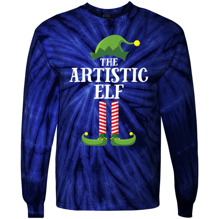 Artistic Elf Matching Family Group Christmas Party Art Elf Tie-Dye Long Sleeve Shirt