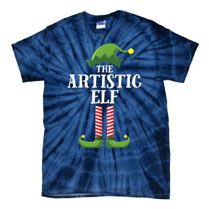 Artistic Elf Matching Family Group Christmas Party Art Elf Tie-Dye T-Shirt