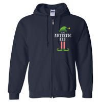 Artistic Elf Matching Family Group Christmas Party Art Elf Full Zip Hoodie