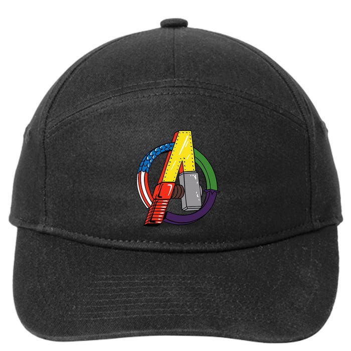 Amazon Essentials Multi Hero 7-Panel Snapback Hat