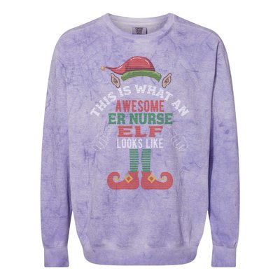 Awesome Er Nurse Elf Christmas Style Gift Colorblast Crewneck Sweatshirt