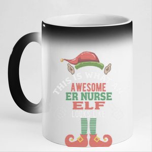 Awesome Er Nurse Elf Christmas Style Gift 11oz Black Color Changing Mug