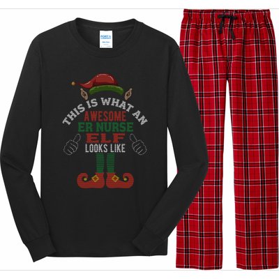 Awesome Er Nurse Elf Christmas Style Gift Long Sleeve Pajama Set