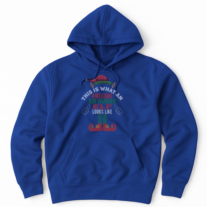 Awesome Er Nurse Elf Christmas Style Gift Hoodie