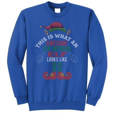 Awesome Er Nurse Elf Christmas Style Gift Sweatshirt