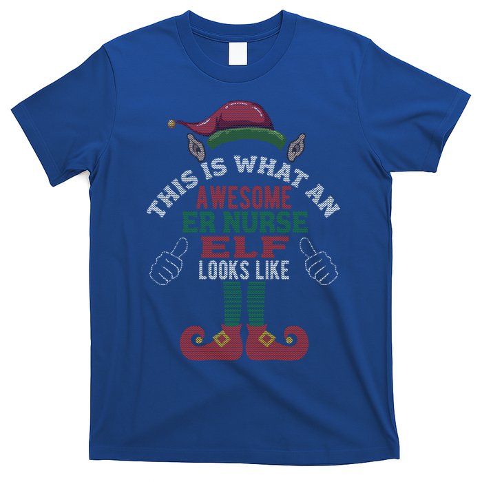 Awesome Er Nurse Elf Christmas Style Gift T-Shirt