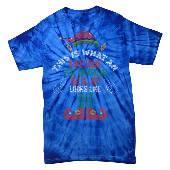 Awesome Er Nurse Elf Christmas Style Gift Tie-Dye T-Shirt