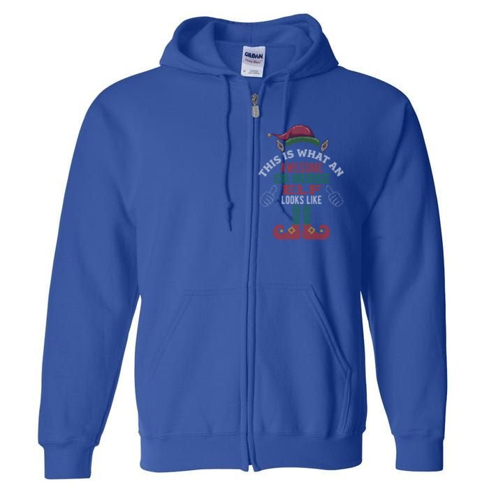 Awesome Er Nurse Elf Christmas Style Gift Full Zip Hoodie